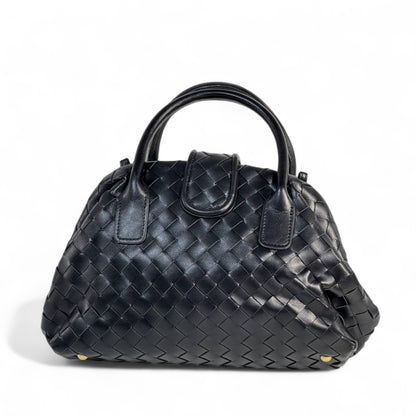 🖤 BOTTEGA VENETA-INSPIRED Intrecciato Leather Top Handle Bag — Black Edition 🖤