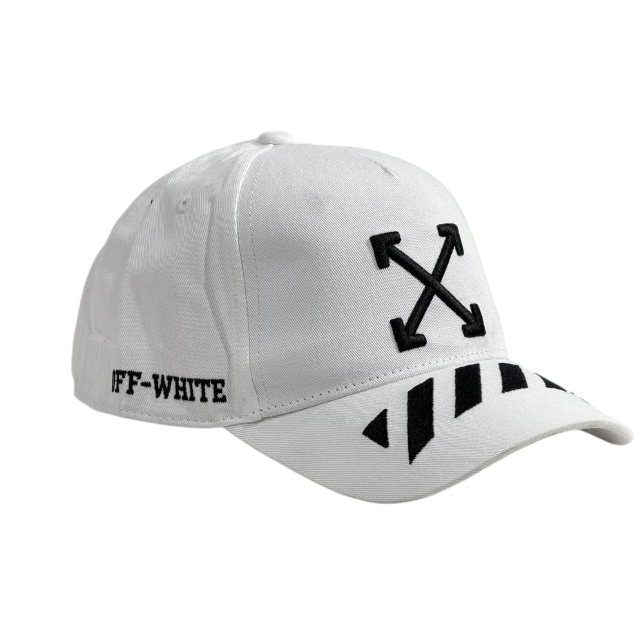 ⚪ Off-White Arrow Logo Cap | White & Black Streetwear Hat 🖤