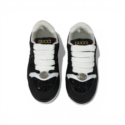 Gucci Kids Black Sneakers – Classic Style with Sparkle Details ✨👟