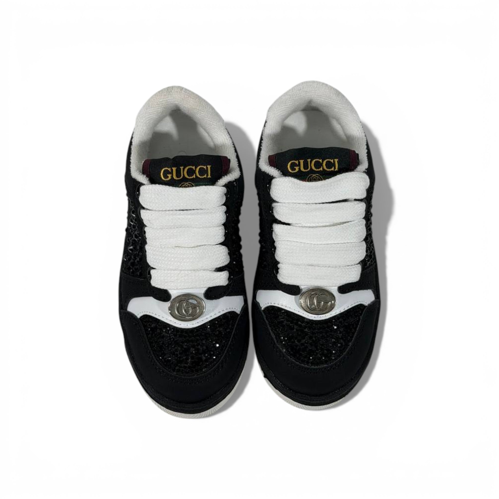 Gucci Kids Black Sneakers – Classic Style with Sparkle Details ✨👟