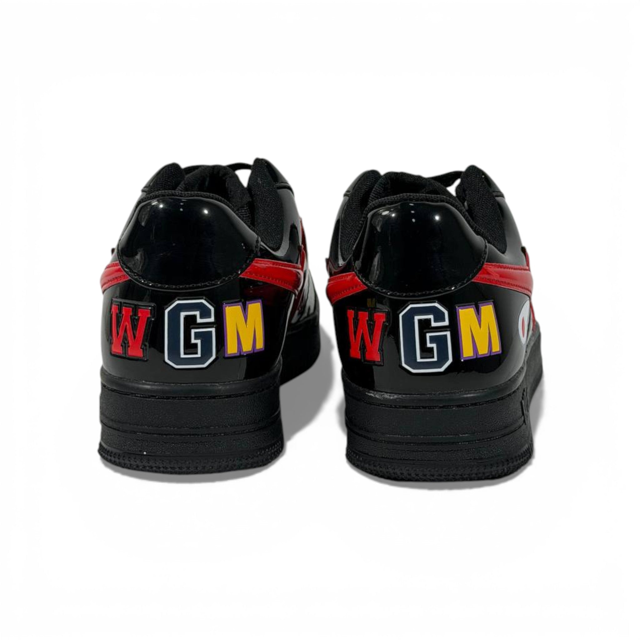 BAPE-Style Black Sneakers with Red Star Graphic – Streetwear Statement Shoes 🔥👟
