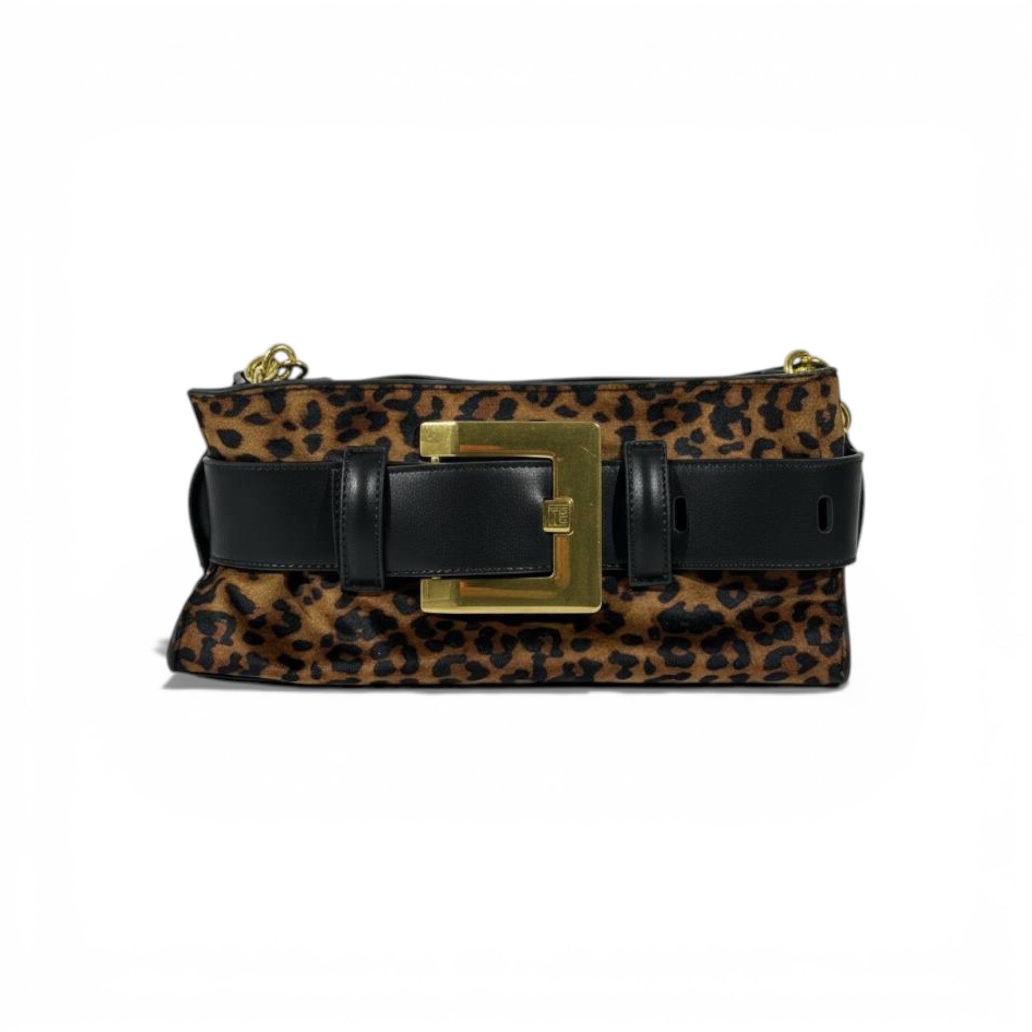 Balmain Leopard Print Belt Buckle Shoulder Bag for Women – Luxury Statement Handbag ✨