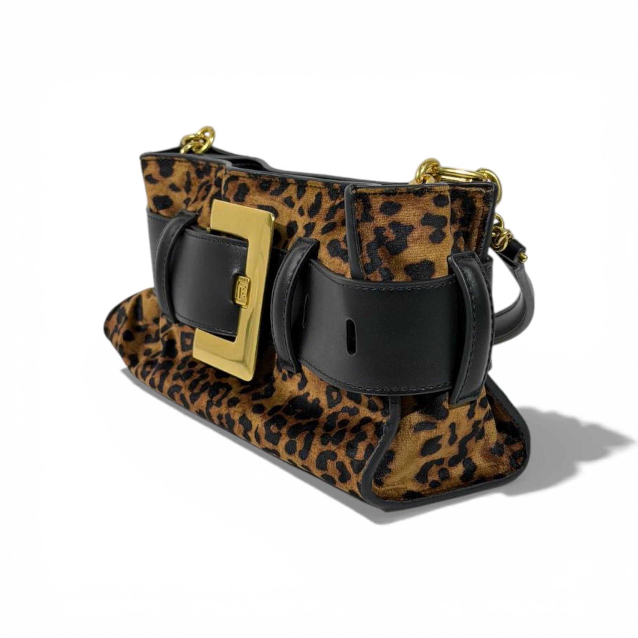 Balmain Leopard Print Belt Buckle Shoulder Bag for Women – Luxury Statement Handbag ✨