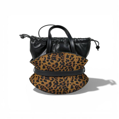 Balmain Leopard Print Drawstring Bucket Bag for Women – Luxury Statement Handbag ✨