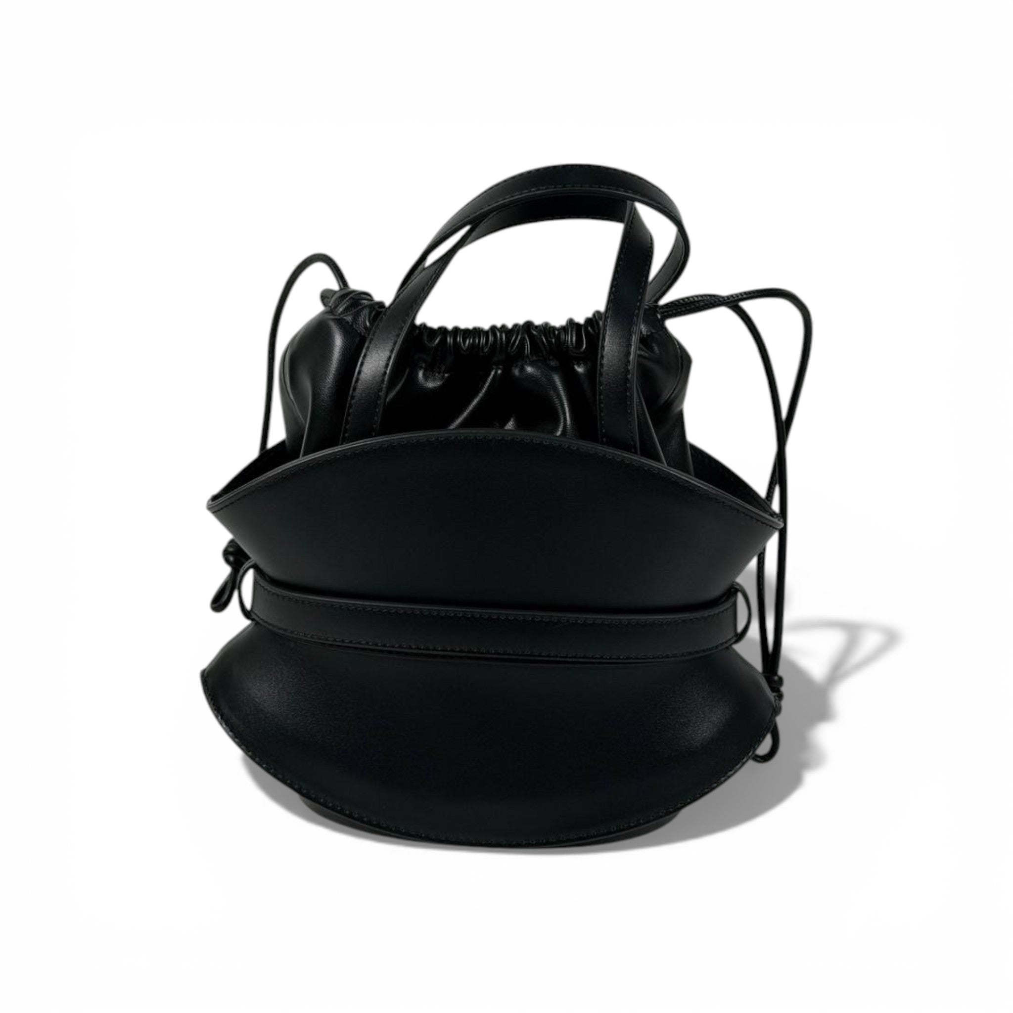 Balmain Black Leather Drawstring Bucket Bag for Women – Luxury Designer Handbag ✨