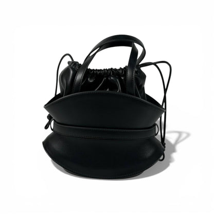 Balmain Black Leather Drawstring Bucket Bag for Women – Luxury Designer Handbag ✨