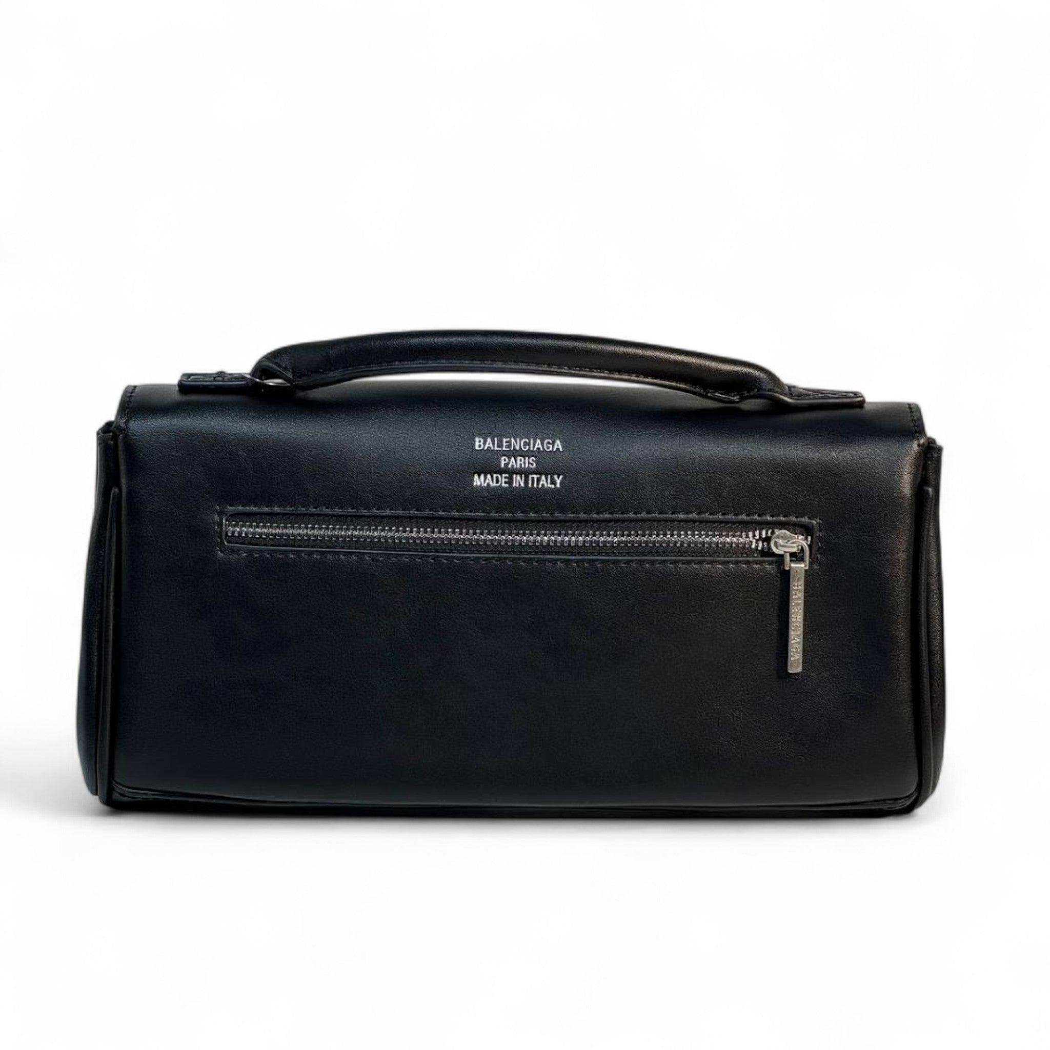 Balenciaga Black Leather Handbag with Silver Hardware 🖤 | Timeless Parisian Minimalism