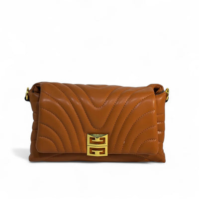 Givenchy Tan Quilted Leather Bag – Gold 4G Icon Shoulder Bag