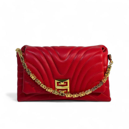 Givenchy Red Quilted Leather Bag ❤️ | Gold 4G Icon Shoulder Bag