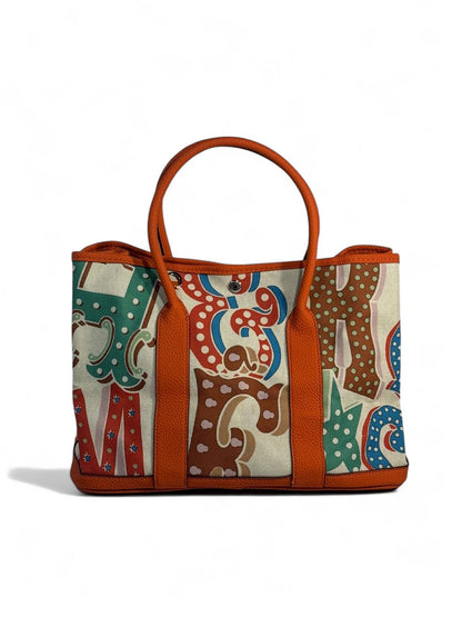 🧡 Hermès-Inspired Canvas Tote — Orange Pop Edition 🧡