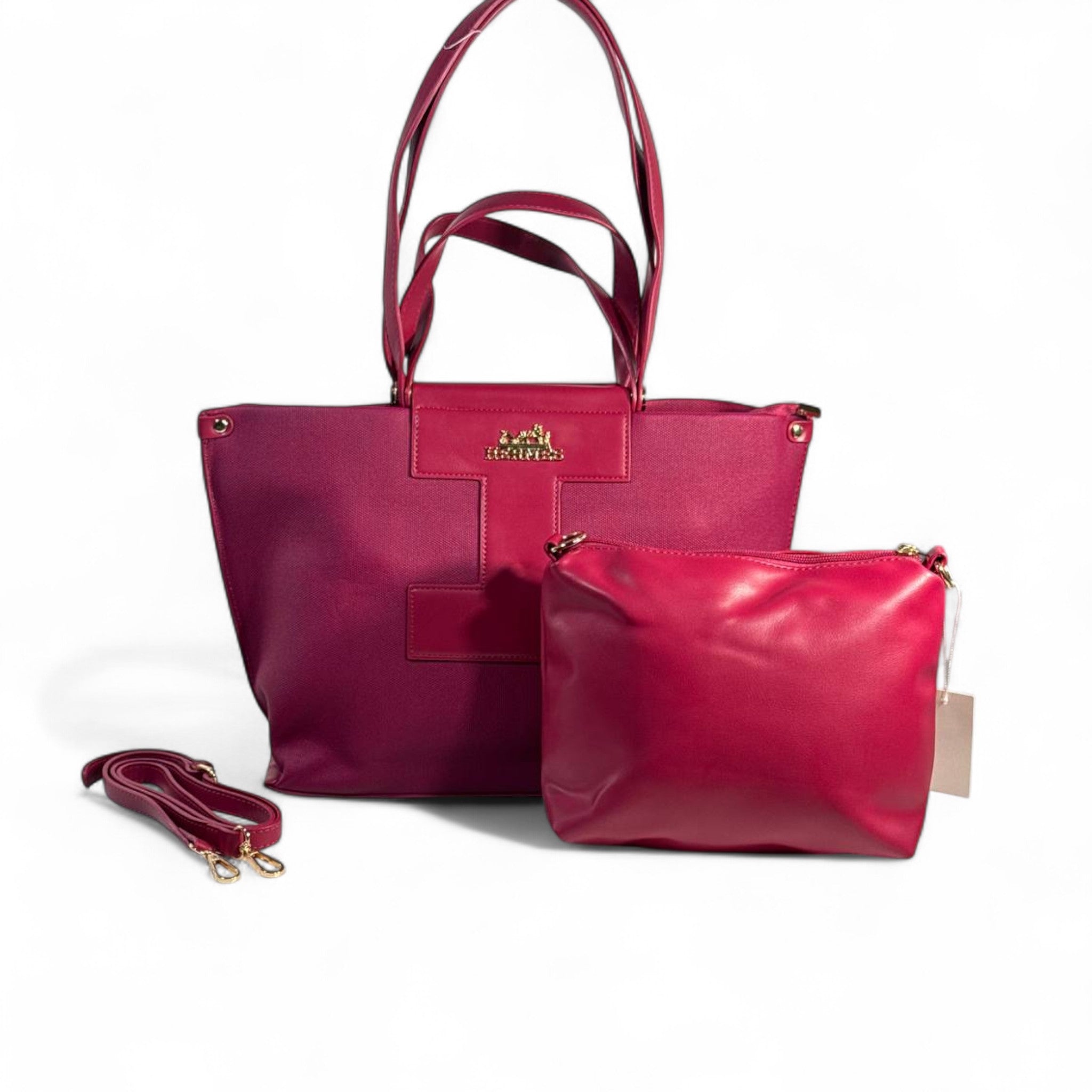 💖 Hermès-Inspired Tote Set — Rose Fuchsia Edition 💖