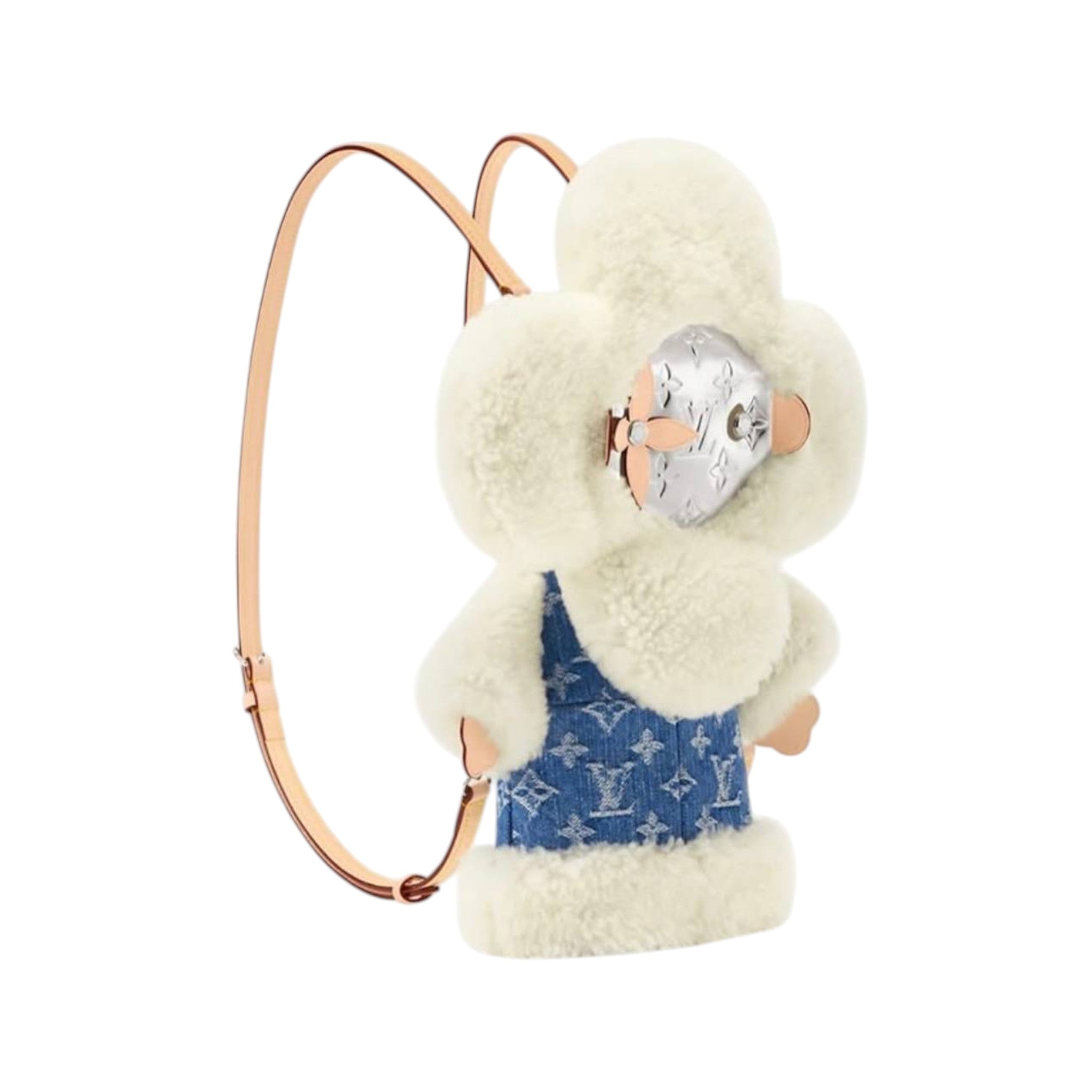 🧸 Louis Vuitton Teddy Backpack – Denim & Fur Winter Edition ✨