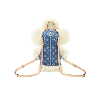 🧸 Louis Vuitton Teddy Backpack – Denim & Fur Winter Edition ✨