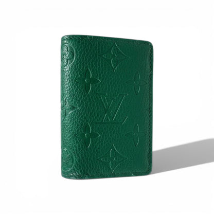 🪪 Louis Vuitton Green Monogram Embossed Leather Card Holder