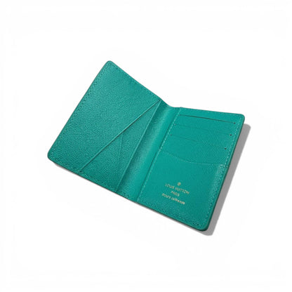 🪪 Louis Vuitton Green Monogram Embossed Leather Card Holder