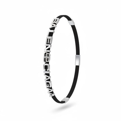 🧷 Balenciaga Elastic Belt with Silver Logo – Black