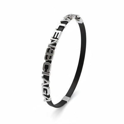 🧷 Balenciaga Elastic Belt with Silver Logo – Black