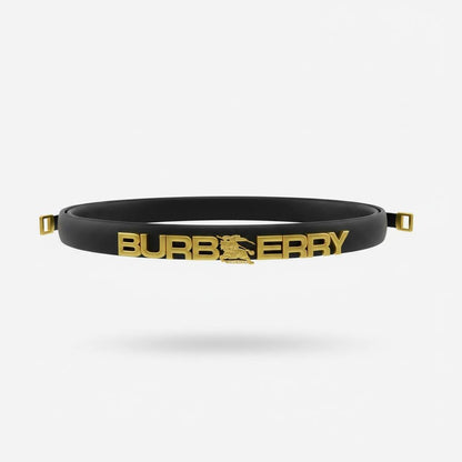 🧷 Burberry Elastic Belt with Gold Logo – Black