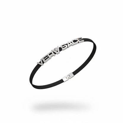 ✨ Versace Elastic Logo Belt – Black