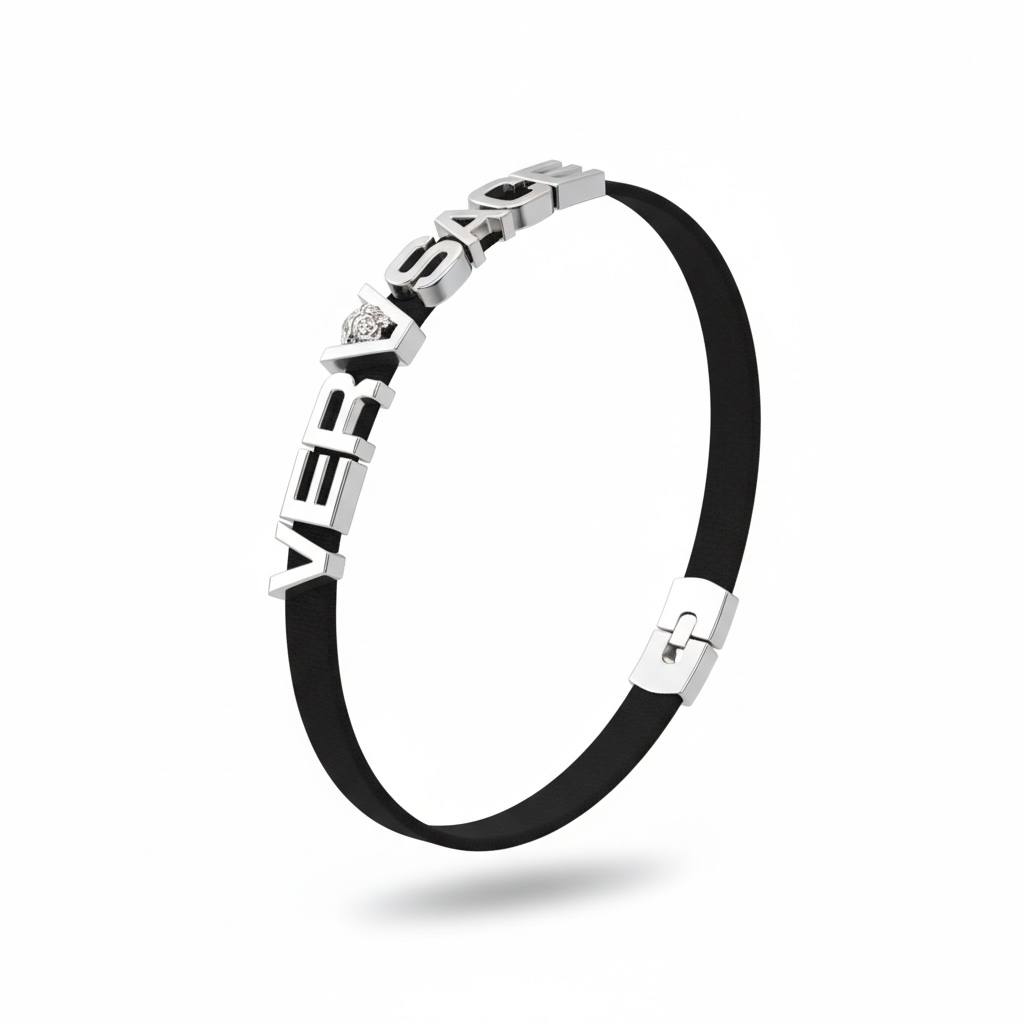 ✨ Versace Elastic Logo Belt – Black