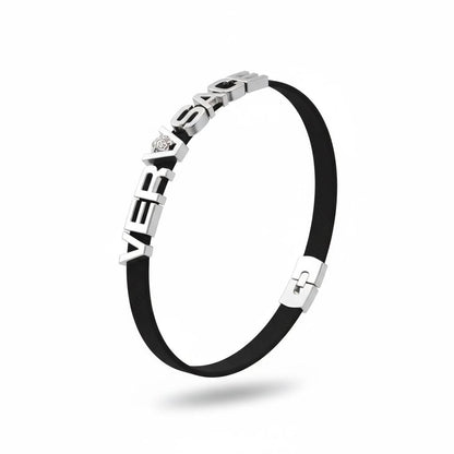 ✨ Versace Elastic Logo Belt – Black