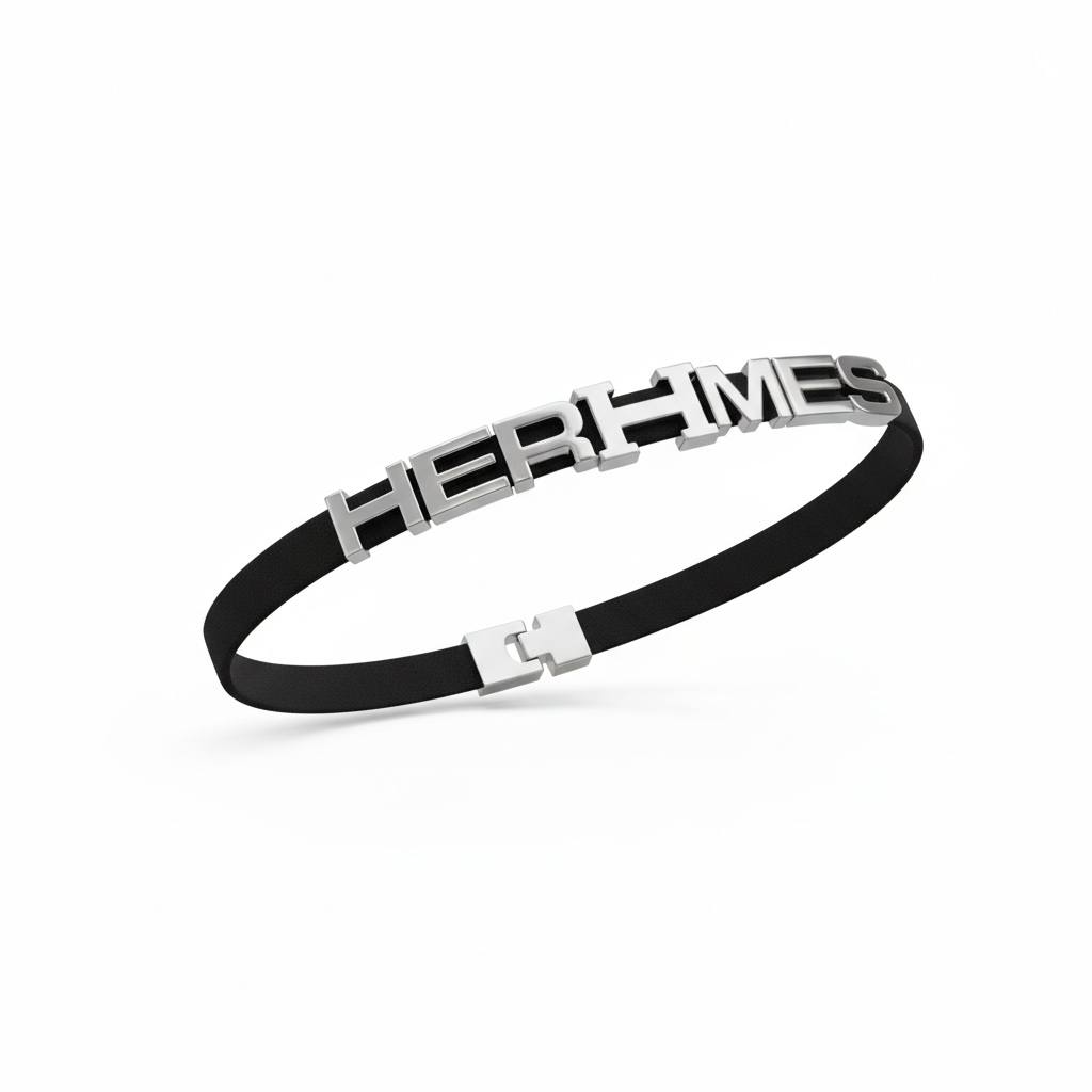 ✨ Hermès Elastic Logo Belt – Black