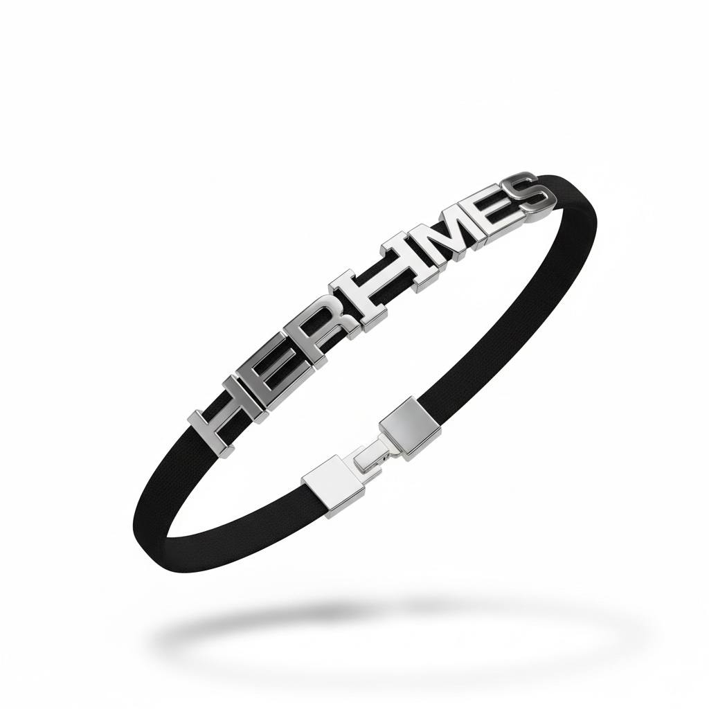 ✨ Hermès Elastic Logo Belt – Black
