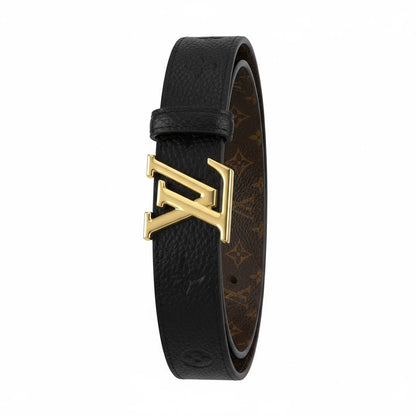 🖤 Louis Vuitton Monogram Leather Belt – Gold LV Buckle