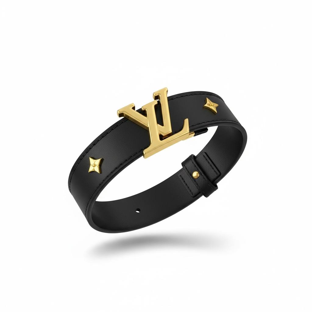 🖤 Louis Vuitton Gold LV Buckle Leather Belt – Luxury Statement Piece