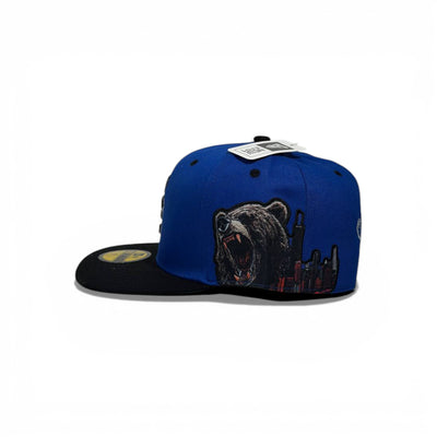 🧢 Blue “C” Bear Embroidered Snapback Cap – Black Flat Brim | Size 7.25 (57.7 CM)