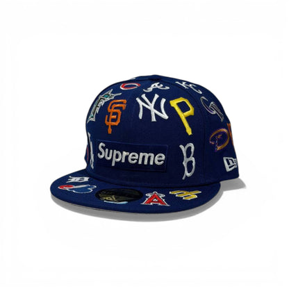 🧢 Navy Supreme Patch Snapback Cap – MLB All-Teams Embroidered | Flat Brim