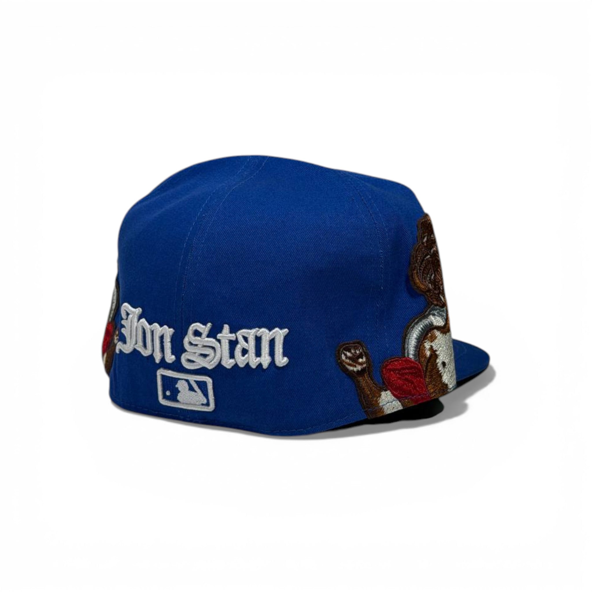 🧢 Atlanta Braves “A” Embroidered Snapback Cap – Blue Flat Brim with Angel Artwork