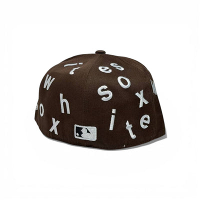 🧢 Chicago White Sox Embroidered Snapback Cap – Brown All-Over Text