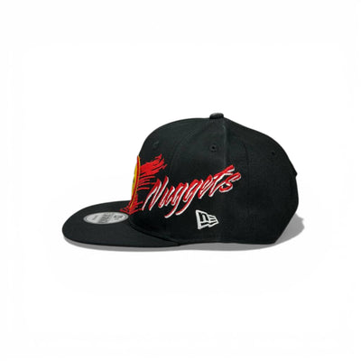 🧢 Denver Nuggets Embroidered Snapback Cap – Black & Red Graphic