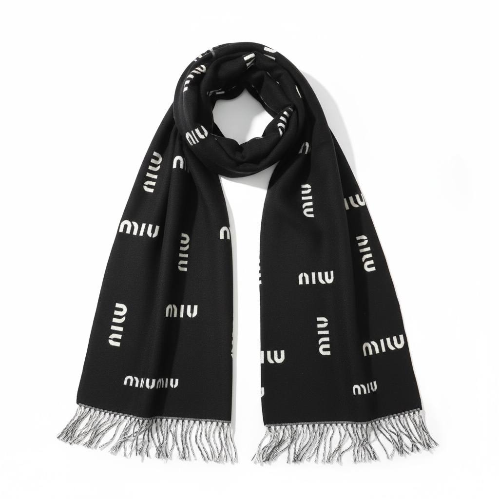 🖤✨🧣 MIU MIU ALL-OVER LOGO SCARF 🧣✨🖤
