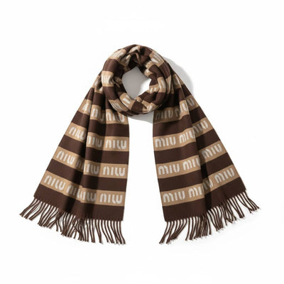 🤎✨🧣 MIU MIU STRIPED LOGO SCARF 🧣✨🤎