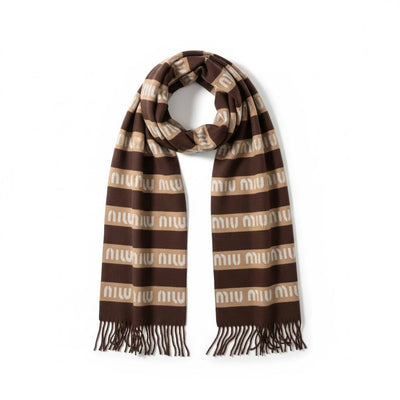 🤎✨🧣 MIU MIU STRIPED LOGO SCARF 🧣✨🤎