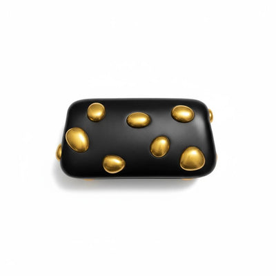 ZARA Black Studded Clutch Bag 🖤✨💛 Evening Statement Accessory
