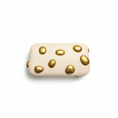 ZARA Cream Studded Clutch Bag 🤍✨💛 Elegant Statement Piece