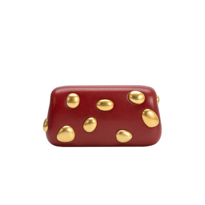 ZARA Red Studded Clutch Bag ❤️✨💛 Bold & Elegant Statement