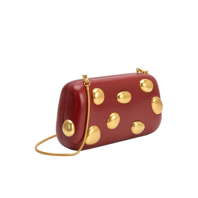 ZARA Red Studded Clutch Bag ❤️✨💛 Bold & Elegant Statement