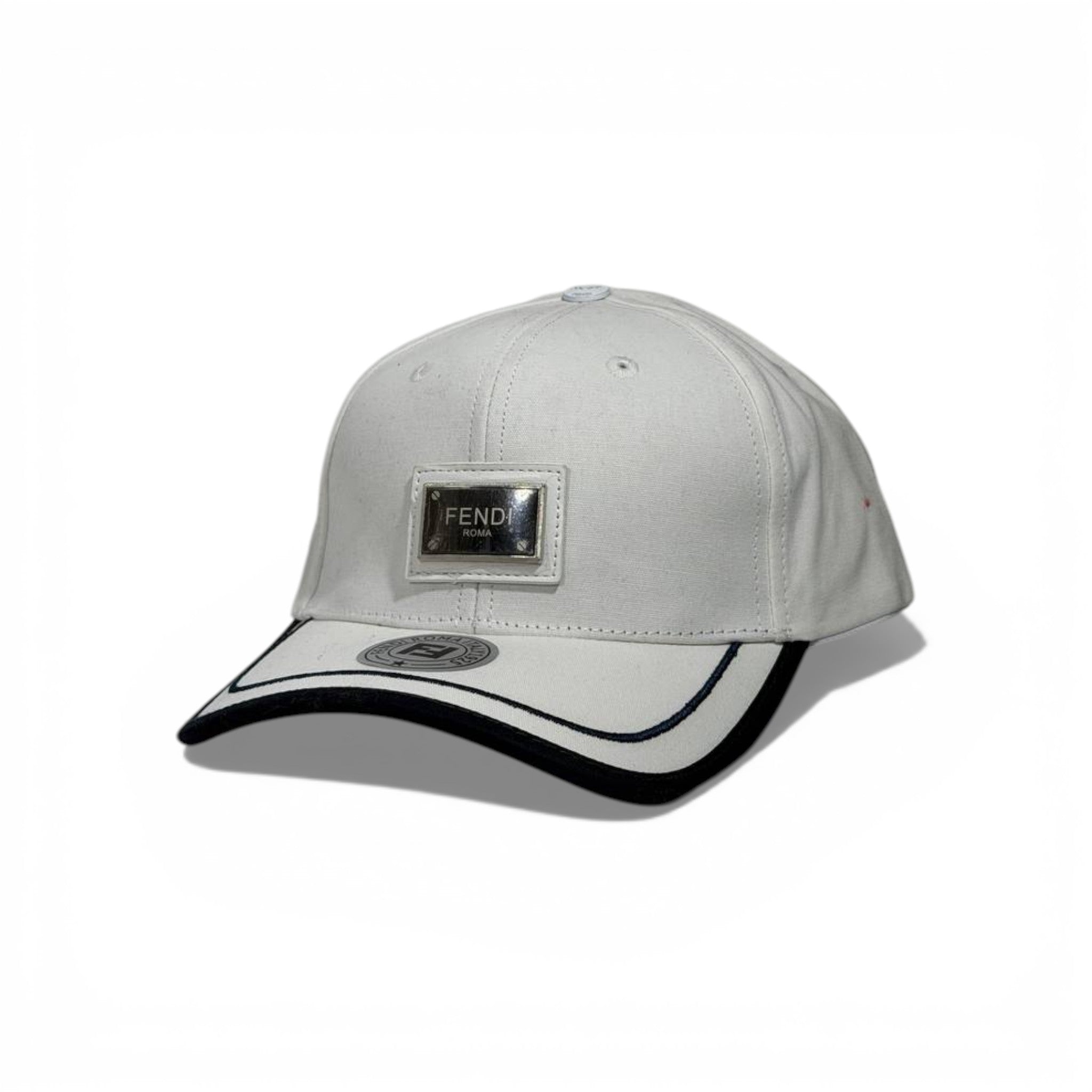 🧢✨ Fendi Roma Logo Baseball Cap – White Luxury Edition 🤍