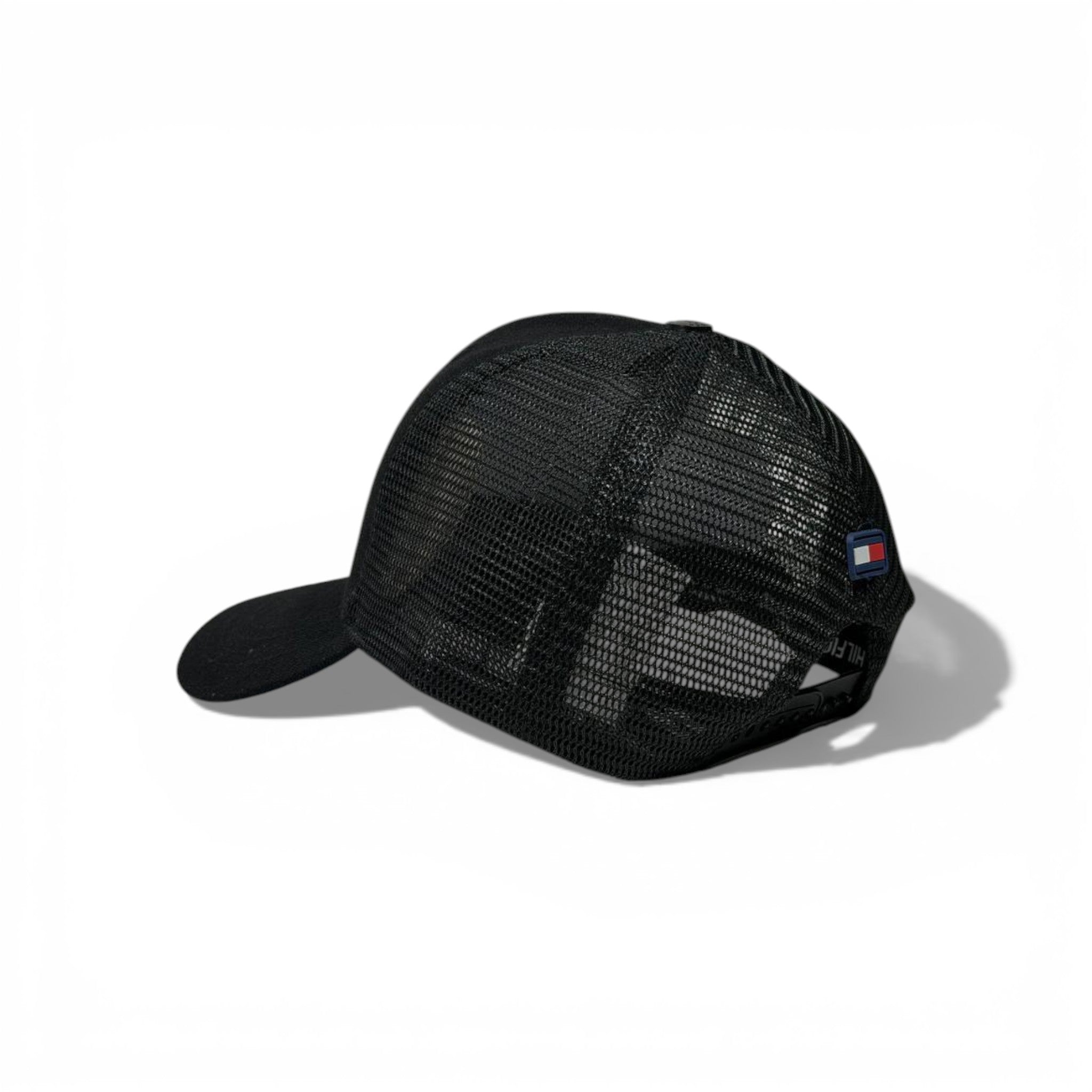 🧢✨ Tommy Hilfiger Flag Mesh Baseball Cap – Black Classic Style 🇺🇸