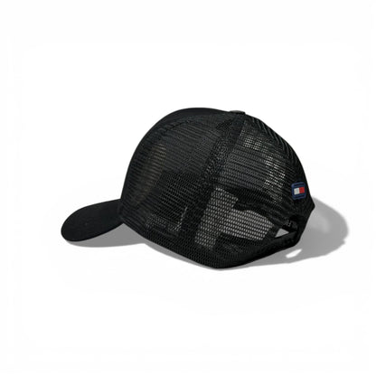 🧢✨ Tommy Hilfiger Flag Mesh Baseball Cap – Black Classic Style 🇺🇸