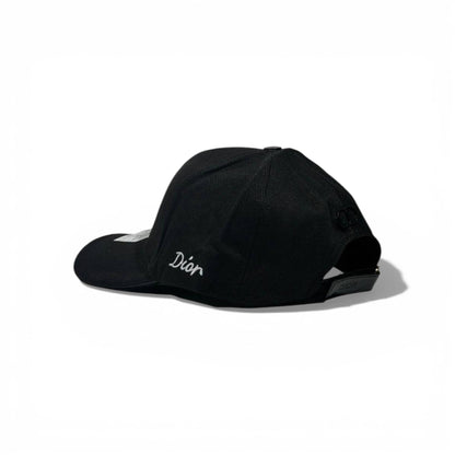 🧢✨ Christian Dior Embroidered Logo Baseball Cap – Black Luxury Style