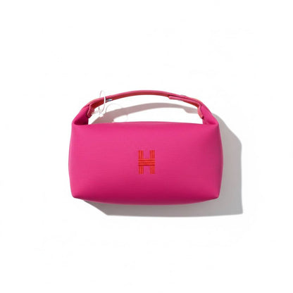 👜✨ Hermès Mini Top-Handle Bag with Scarf & Charm – Pink
