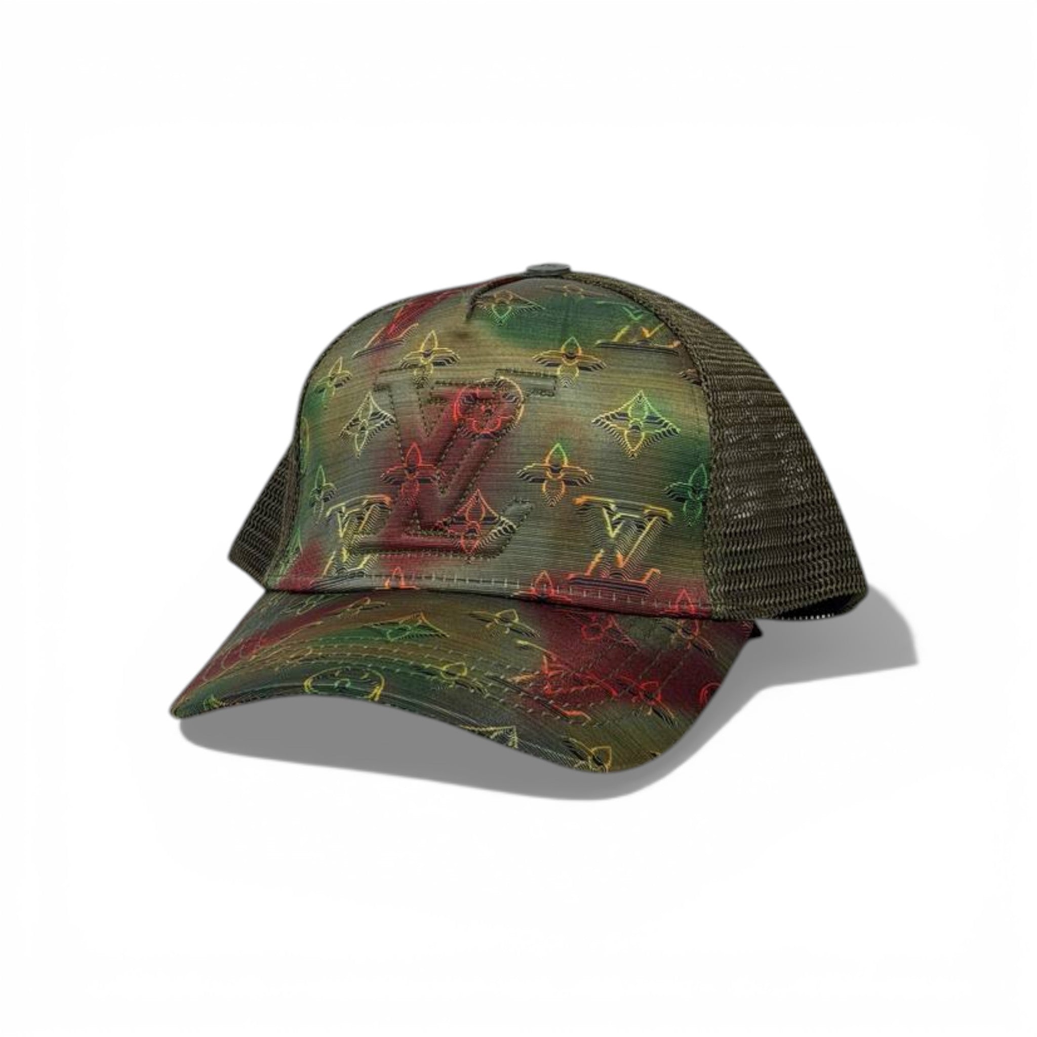 🔥 Louis Vuitton Multicolor Monogram Mesh Trucker Cap 🧢✨