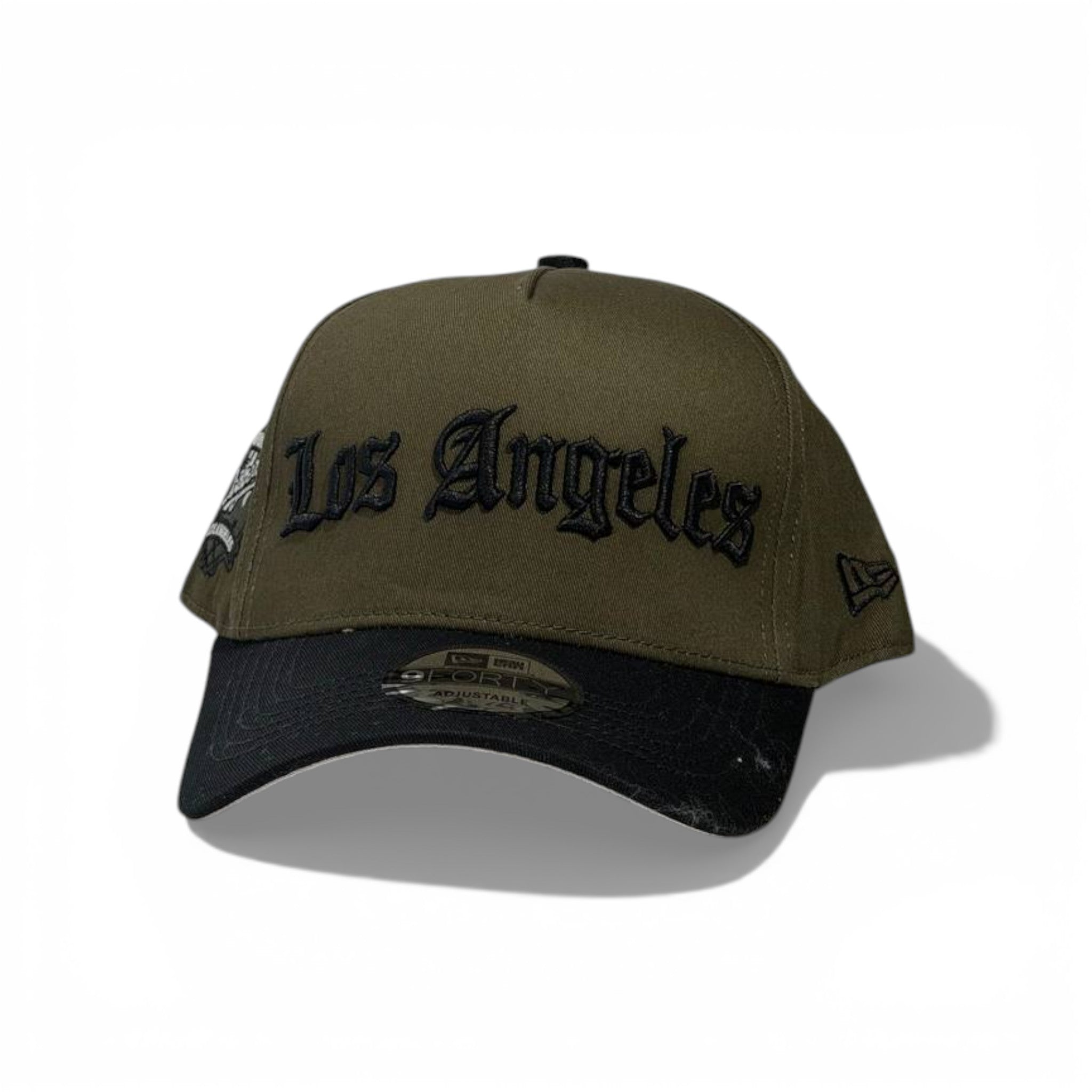 🧢 Los Angeles Embroidered Baseball Cap – Olive & Black Adjustable Hat 🔥