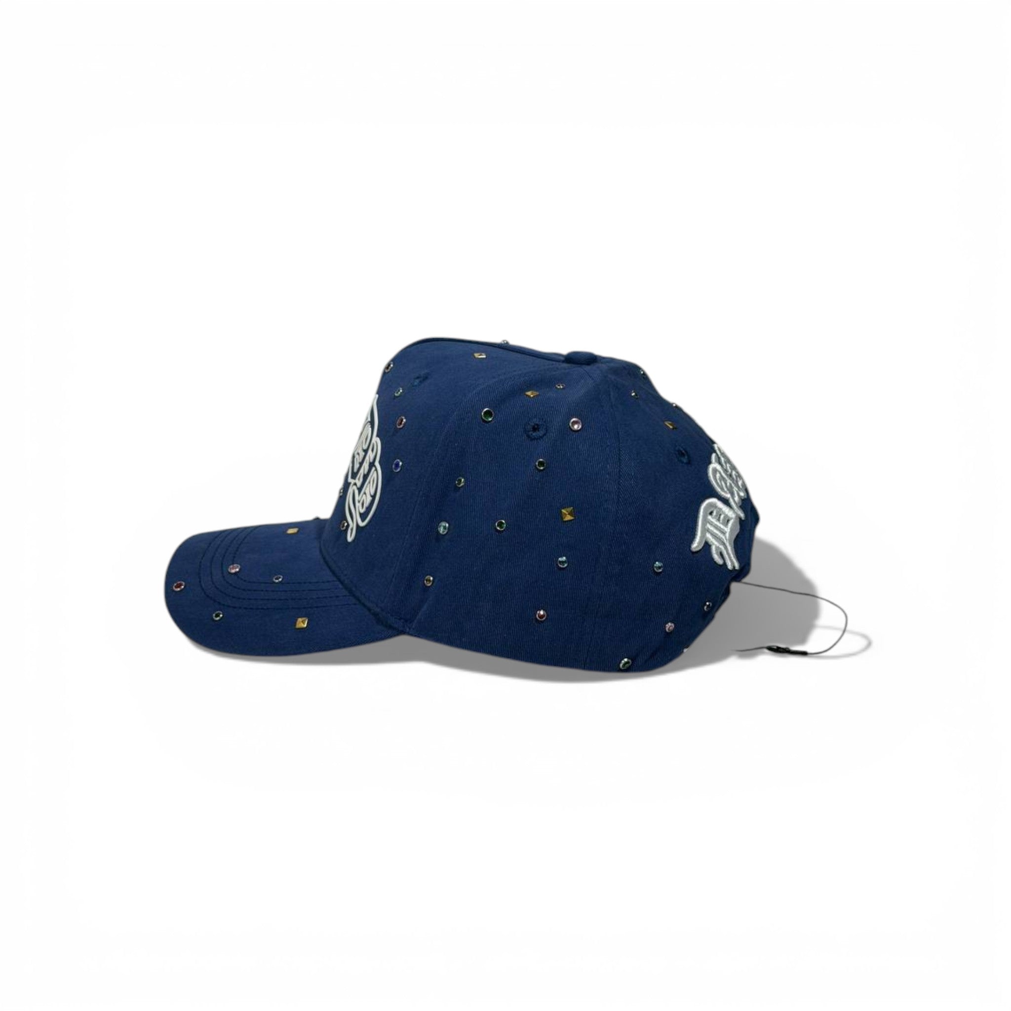 🧢 Legend Studded Navy Baseball Cap – Embroidered Streetwear Hat ✨🔥