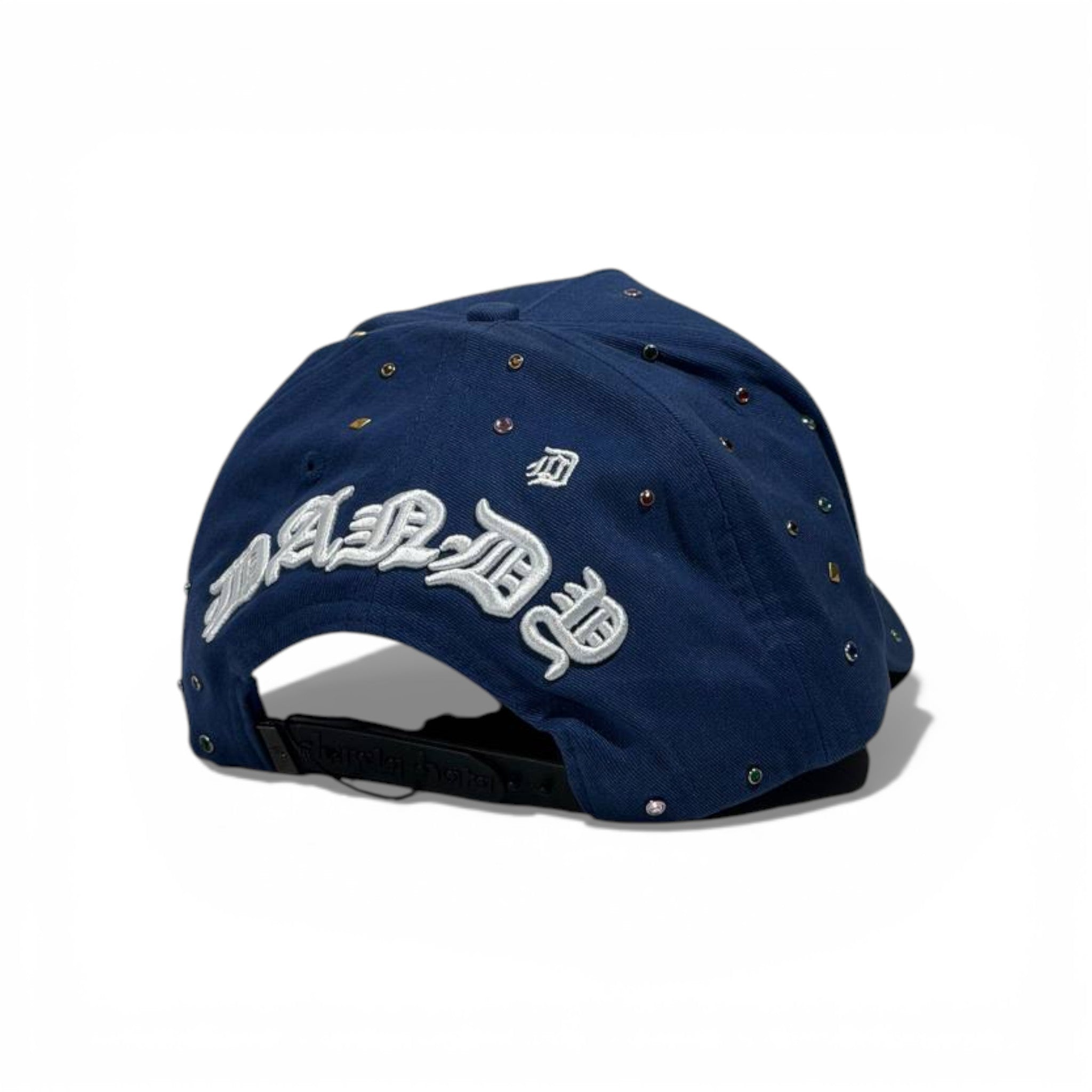 🧢 Legend Studded Navy Baseball Cap – Embroidered Streetwear Hat ✨🔥